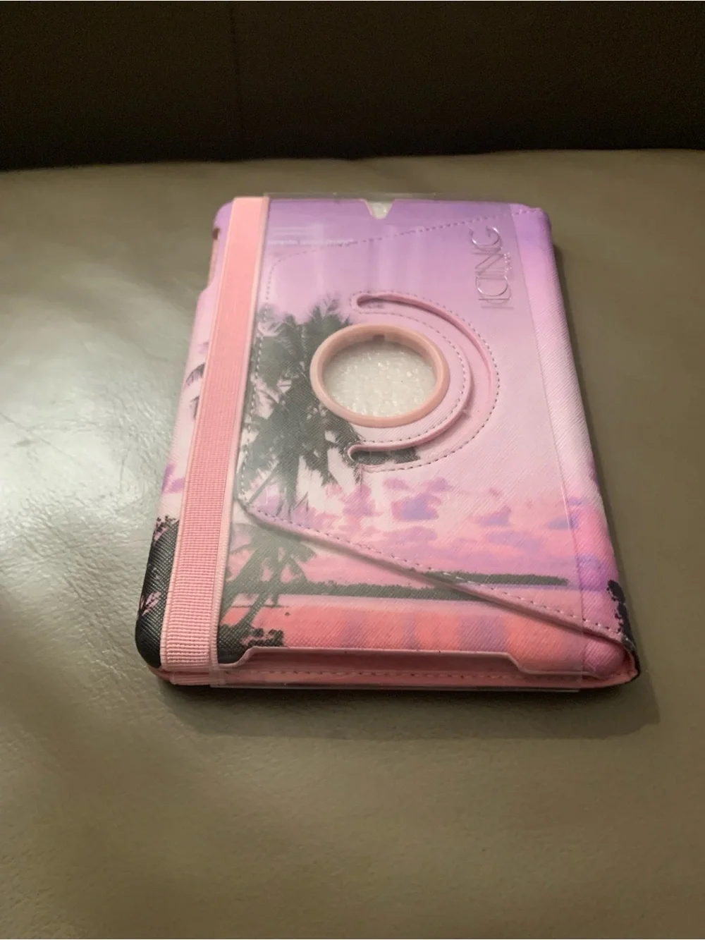 Apple IPad Mini Pink & Purple Palm Sunset Rotating Tablet Case